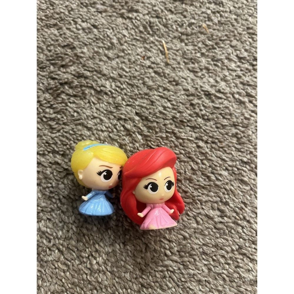 2 Disney Princess Mashems Ariel & Cinderell Lot Mini Squishy Toy Figure Bendy Se